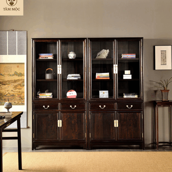 Tủ sách cao cấp gỗ trắc