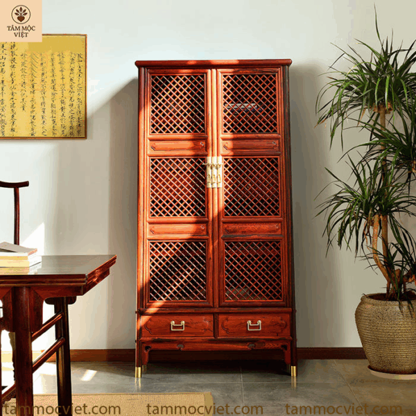 Tủ decor cao cấp gỗ hương