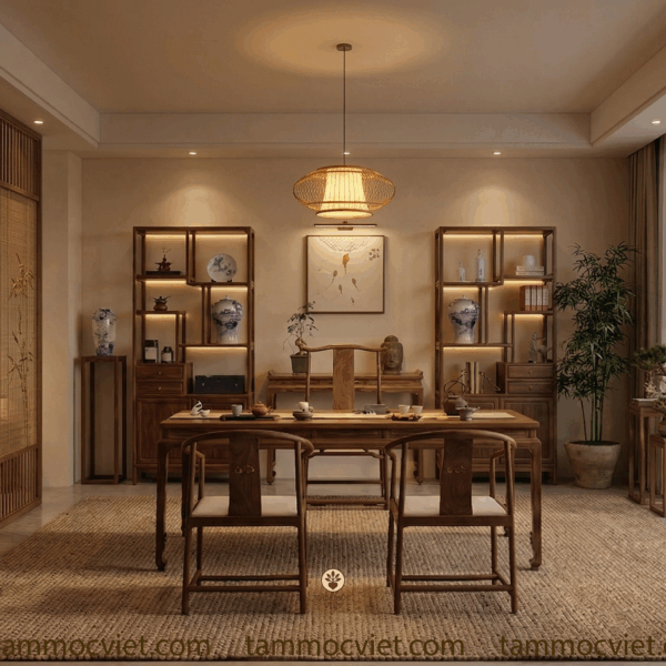 Setup trà thất phòng khách 15-18m2