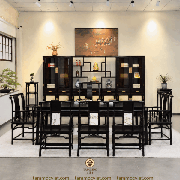 Trà thất Ming đương đại 16-20m2 cao cấp – Khi nét xưa bước vào không gian sống mới